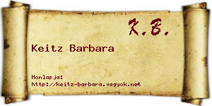 Keitz Barbara névjegykártya